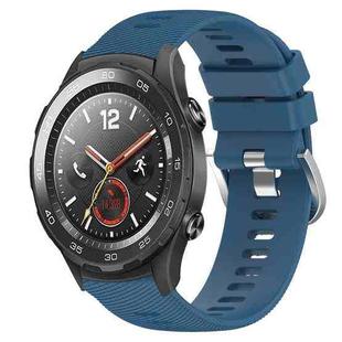 For Huawei Watch 2 20mm Solid Color Soft Silicone Watch Band(Blue)