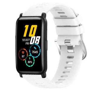 For Honor Watch ES 20mm Solid Color Soft Silicone Watch Band(White)
