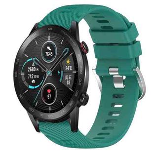 For Honor MagicWatch2 42mm 20mm Solid Color Soft Silicone Watch Band(Green)