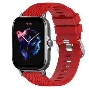 For Amazfit GTS 3 20mm Solid Color Soft Silicone Watch Band(Red)
