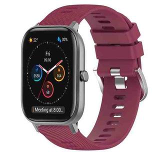 For Amazfit GTS 20mm Solid Color Soft Silicone Watch Band(Burgundy)