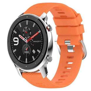 For Amazfit GTR 42mm 20mm Solid Color Soft Silicone Watch Band(Orange)
