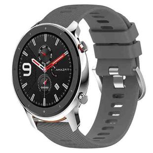 For Amazfit GTR 42mm 20mm Solid Color Soft Silicone Watch Band(Darkgrey)
