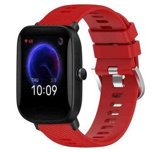 For Amazfit Pop Pro 20mm Solid Color Soft Silicone Watch Band(Red)