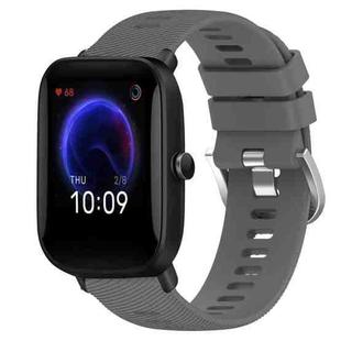 For Amazfit Pop Pro 20mm Solid Color Soft Silicone Watch Band(Darkgrey)