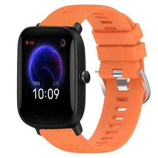 For Amazfit Pop 20mm Solid Color Soft Silicone Watch Band(Orange)