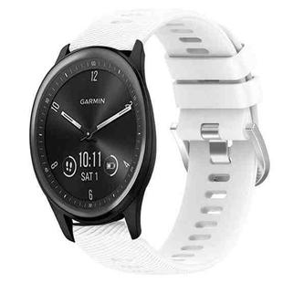 For Garmin Vivomove Sport 20mm Solid Color Soft Silicone Watch Band(White)