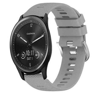 For Garmin Vivomove Sport 20mm Solid Color Soft Silicone Watch Band(Grey)