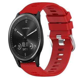 For Garmin Vivomove Sport 20mm Solid Color Soft Silicone Watch Band(Red)