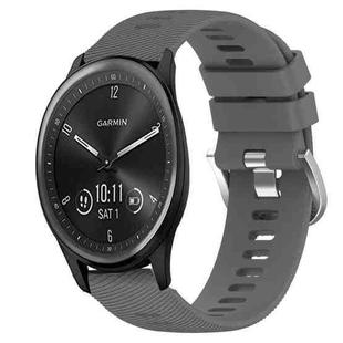 For Garmin Vivomove Sport 20mm Solid Color Soft Silicone Watch Band(Dark Grey)