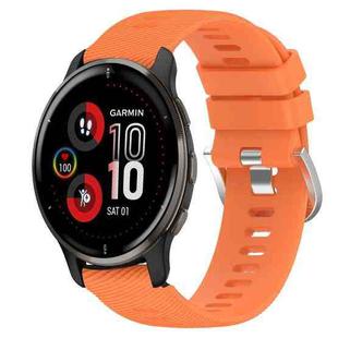 For Garmin Venu 2 Plus 20mm Solid Color Soft Silicone Watch Band(Orange)