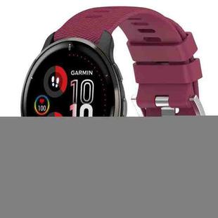 For Garmin Venu 2 Plus 20mm Solid Color Soft Silicone Watch Band(Wine Red)