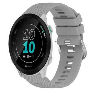 For Garmin Forerunner 158 20mm Solid Color Soft Silicone Watch Band(Grey)