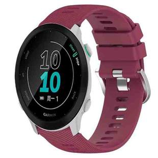 For Garmin Forerunner 158 20mm Solid Color Soft Silicone Watch Band(Wine Red)