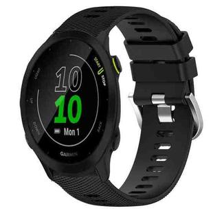 For Garmin Forerunner 55 20mm Solid Color Soft Silicone Watch Band(Black)