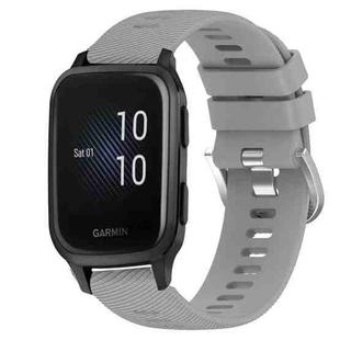 For Garmin Venu SQ 20mm Solid Color Soft Silicone Watch Band(Grey)