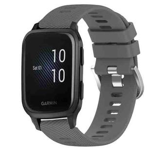 For Garmin Venu SQ 20mm Solid Color Soft Silicone Watch Band(Dark Grey)