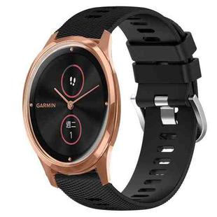 For Garminmove Luxe 20mm Solid Color Soft Silicone Watch Band(Black)