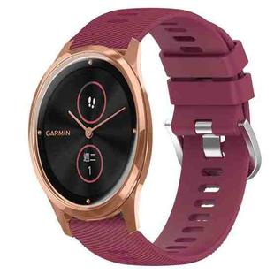 For Garminmove Luxe 20mm Solid Color Soft Silicone Watch Band(Wine Red)