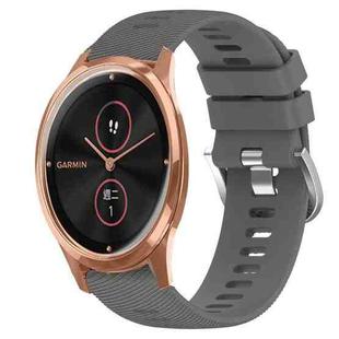 For Garminmove Luxe 20mm Solid Color Soft Silicone Watch Band(Dark Grey)