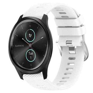 For Garmin Garminmove Style 20mm Solid Color Soft Silicone Watch Band(White)