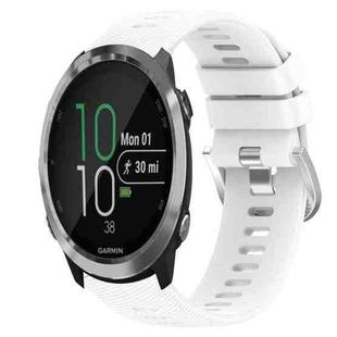 For Garmin Forerunner 645 Music 20mm Solid Color Soft Silicone Watch Band(White)