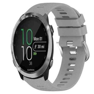 For Garmin Forerunner 645 Music 20mm Solid Color Soft Silicone Watch Band(Grey)