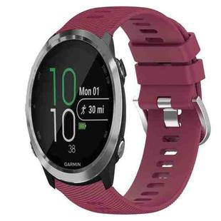 For Garmin Forerunner 645 Music 20mm Solid Color Soft Silicone Watch Band(Wine Red)