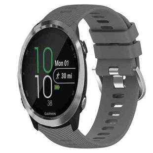 For Garmin Forerunner 645 Music 20mm Solid Color Soft Silicone Watch Band(Dark Grey)