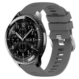 For Samsung Gear S3 Classic 22mm Solid Color Soft Silicone Watch Band(Dark Grey)