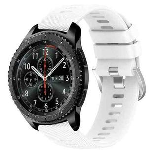 For Samsung Gear S3 Frontier 22mm Solid Color Soft Silicone Watch Band(White)