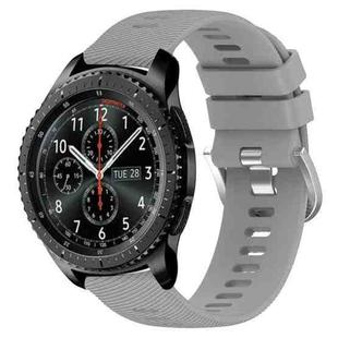 For Samsung Gear S3 Frontier 22mm Solid Color Soft Silicone Watch Band(Grey)