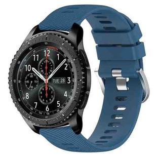 For Samsung Gear S3 Frontier 22mm Solid Color Soft Silicone Watch Band(Blue)