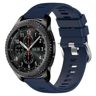 For Samsung Gear S3 Frontier 22mm Solid Color Soft Silicone Watch Band(Midnight Blue)