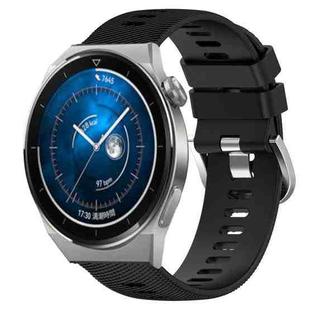 For Huawei Watch GT3 Pro 46mm 22mm Solid Color Soft Silicone Watch Band(Black)