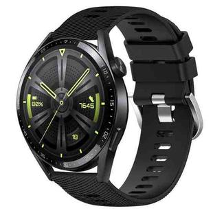 For Huawei Watch GT3 46mm 22mm Solid Color Soft Silicone Watch Band(Black)
