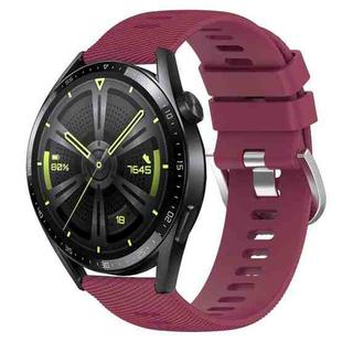 For Huawei Watch GT3 46mm 22mm Solid Color Soft Silicone Watch Band(Wine Red)