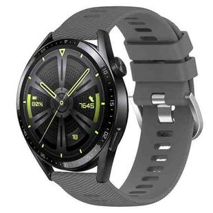 For Huawei Watch GT3 46mm 22mm Solid Color Soft Silicone Watch Band(Dark Grey)