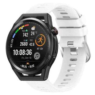 For Huawei Watch GT Runner 22mm Solid Color Soft Silicone Watch Band(White)