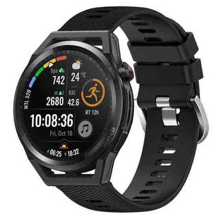 For Huawei Watch GT Runner 22mm Solid Color Soft Silicone Watch Band(Black)