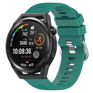 For Huawei Watch GT Runner 22mm Solid Color Soft Silicone Watch Band(Green)