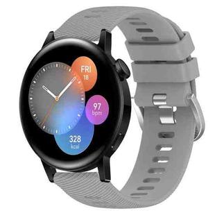 For Huawei Watch 3 22mm Solid Color Soft Silicone Watch Band(Grey)
