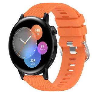 For Huawei Watch 3 22mm Solid Color Soft Silicone Watch Band(Orange)