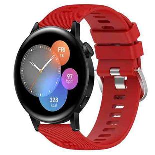 For Huawei Watch 3 22mm Solid Color Soft Silicone Watch Band(Red)