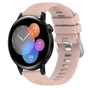 For Huawei Watch 3 22mm Solid Color Soft Silicone Watch Band(Pink)