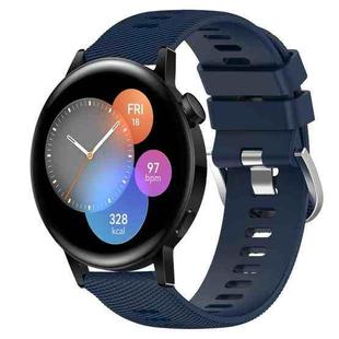 For Huawei Watch 3 22mm Solid Color Soft Silicone Watch Band(Midnight Blue)