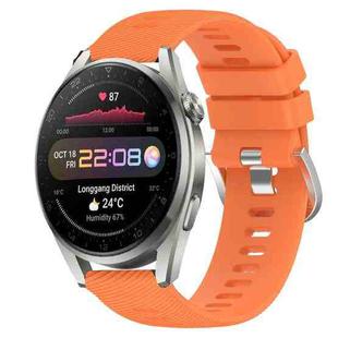For Huawei Watch 3 Pro 22mm Solid Color Soft Silicone Watch Band(Orange)