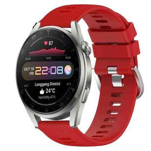For Huawei Watch 3 Pro 22mm Solid Color Soft Silicone Watch Band(Red)