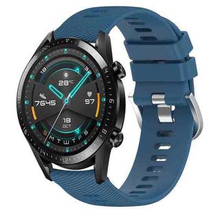 For Huawei GT2 46mm 22mm Solid Color Soft Silicone Watch Band(Blue)