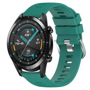 For Huawei GT2 46mm 22mm Solid Color Soft Silicone Watch Band(Green)